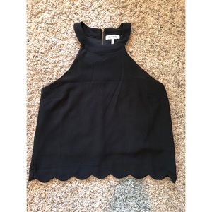 Black scalloped boutique tank